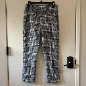Michael Kors Black and White Plaid Women’s Ankle Slacks.